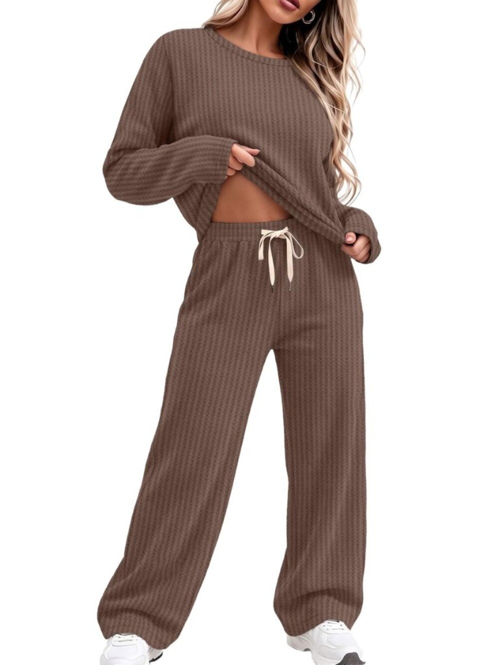 Pajamas for Women Set Long Sleeve Pjs Comfy Lounge Two Piece Sets